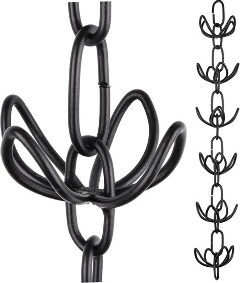 Amazon Rain Chains By JASINC 8 5 Ft Lily Wire Link Chain Black