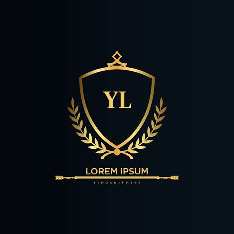 Yl Letter Initial With Royal Template Elegant With Crown Logo Vector