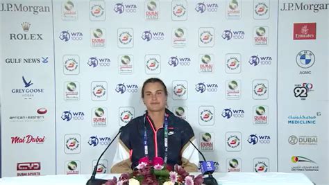 Press Conference Aryna Sabalenka R3 2021 Dubai Duty Free Tennis