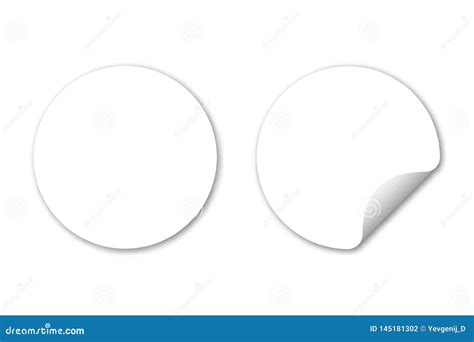 White Round Adhesive Sticker Paper Stickers With Curled Corner Stock