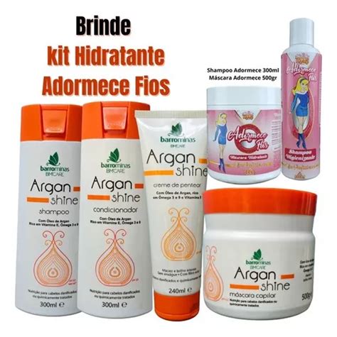 Kit Nutri O Barrominas Argan Shine Para Cabelo Danificados