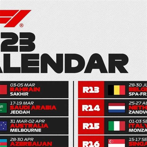 Formula 1 2023 Calendar: 23 Races Locked In