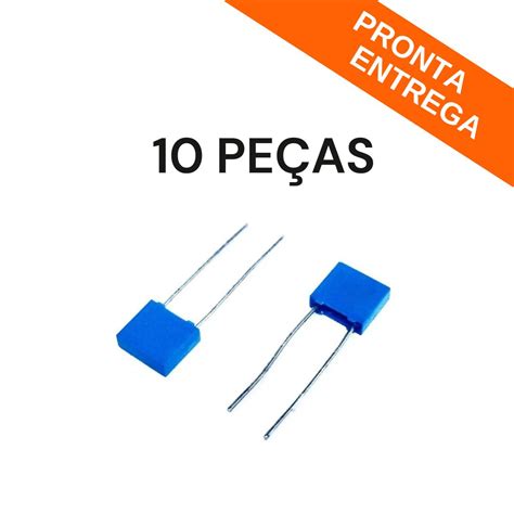 Kit 10 Peças Capacitor Poliéster 22nF 22K 250V Passo 5mm