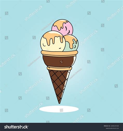 Cartoon Ice Cream Vector Art Drawing Stock Vector (Royalty Free) 2204147165 | Shutterstock