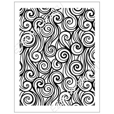 Silk Screen Printing Stencil Curly Waves Diy Stencil For Etsy