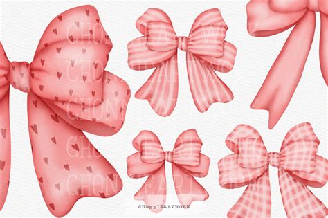 Aquarell Rosa Band Schleife Clipart Bundle 300 DPI Etsy