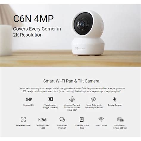 Jual Ezviz C6n 4mp 2k Smart Wi Fi Pan And Tilt Camera Indoor Shopee