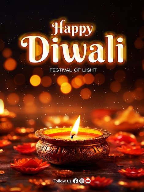 Premium Psd Happy Diwali Poster Diwali Festival Vertical Poster