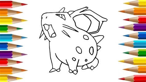 How To Draw And Color Nidoran Pokemon Youtube