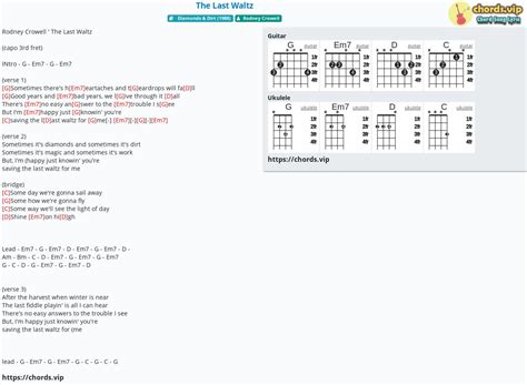 Chord: The Last Waltz - tab, song lyric, sheet, guitar, ukulele ...