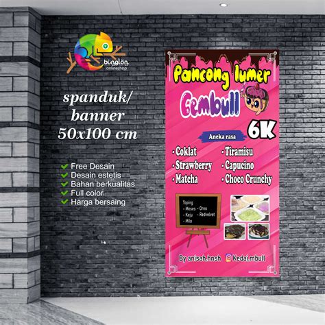 Spanduk 50X100 Banner Pancong Lumer Custom Desain Lazada Indonesia