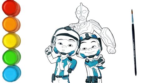 Upin Ipin Bersiap Bantu Ultraman Lawan Monster Menggambar Dan