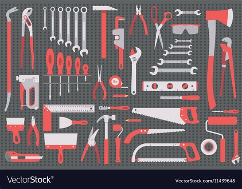 Wall With Tools Royalty Free Vector Image Vectorstock