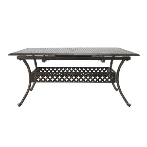 Noble House Zahra Rectangular Cast Aluminum Outdoor Patio Dining Table