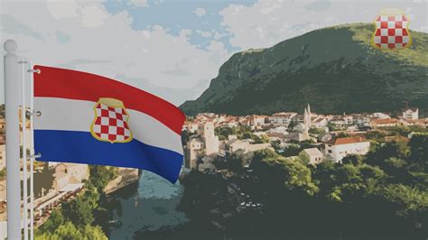 The Flag Of Croatian Republic Of HERZEG BOSNIA Hrvatska Republika