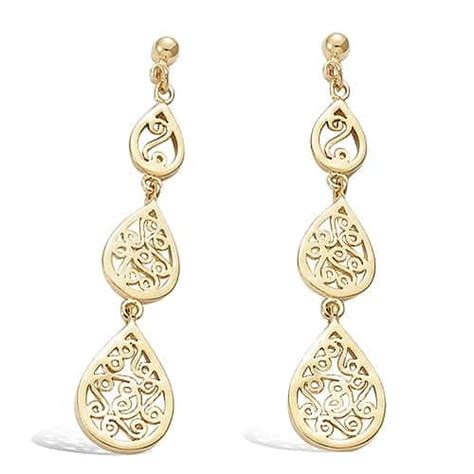 Boucle Oreille Or Goutte Filigrane Bijoux KEBIJOOX Boucle Oreille