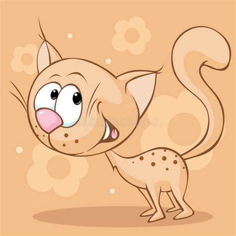 Cute Brown Cat Cartoon Playful Isolated On White Background Vector