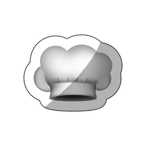 Realistic Silhouette Sticker Of Chefs Hat Shading Stock Vector