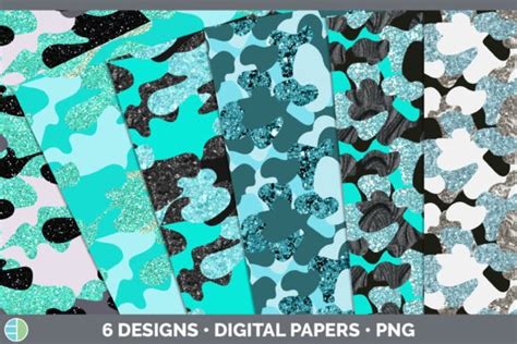 Glitter Teal Camo Backgrounds Digital Graphic By Enliven Designs