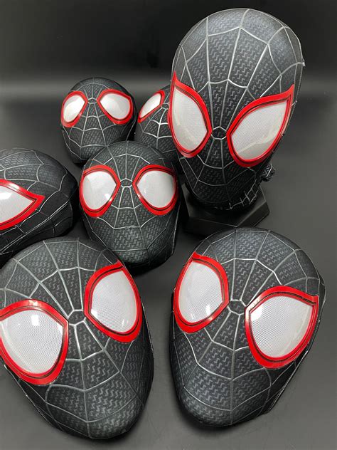 Customized Miles Morales Spiderman Mask Cosplay Spiderman Etsy