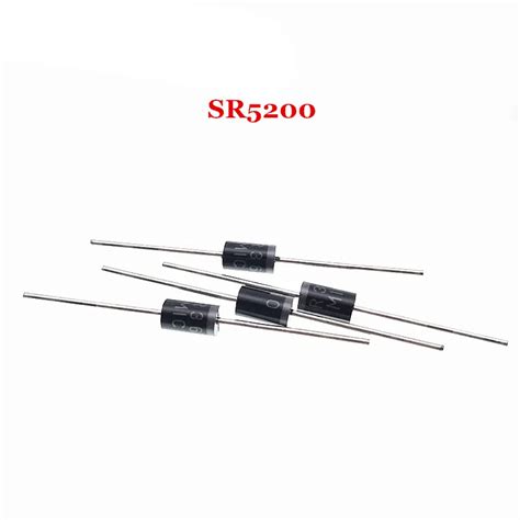 20pcs/lot SR5200 SB5200 Schottky Barrier Rectifier Diode 5A 200V DO ...