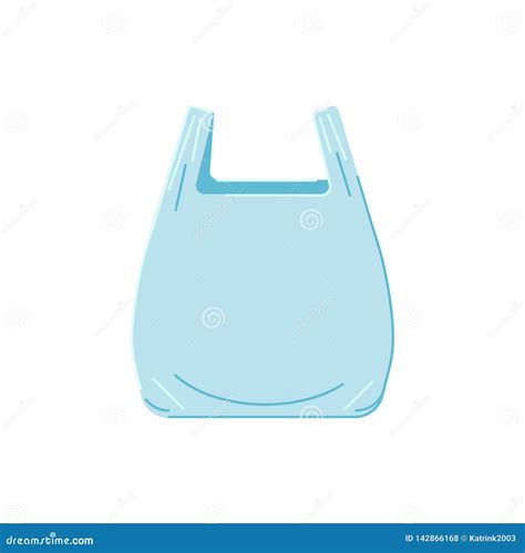 Plastic Bag On A White Background In Flat Style Stock Vector