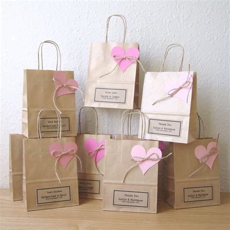 Wedding Favour Bags Small T Bags Brown Paper T Wrap Etsy