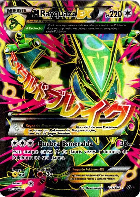 Carta Pokémon Mega Rayquaza Ex Full Art R 7800 Em Mercado Livre