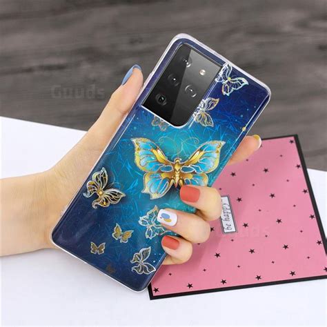 Golden Butterfly Painted Galvanized Electroplating Soft Phone Case