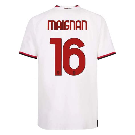 Bambino Maglia Mike Maignan 16 Bianco Rosso Kit Gara Away 2022 23