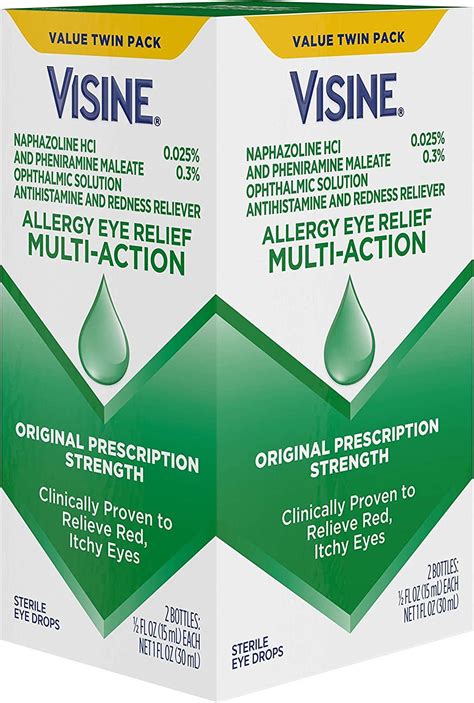 Visine Allergy Eye Relief Multi-Action Antihistamine & Redness Relief ...