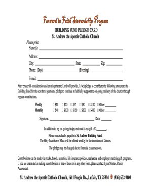 Church Pledge Form - Fill Online, Printable, Fillable, Blank | pdfFiller