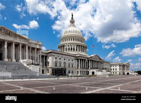 View Of The East Side Of The Us Capitol And Plaza On Independence Day