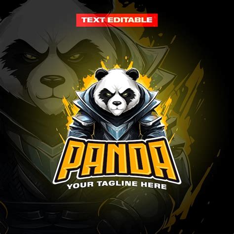 Panda Mascote Jogo Logo Esport Vetor Premium