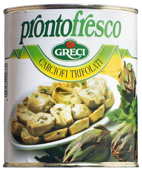 Carciofi Trifolati Artichoke Hearts With Herbs Halved Greci Prontofresco 800 G Can