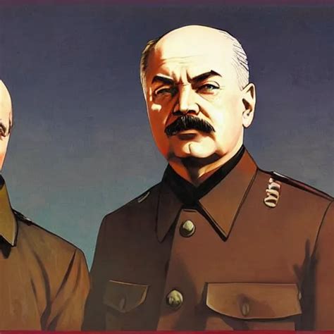 lenin and stalin, by shigenori soejima, by frank | Stable Diffusion ...