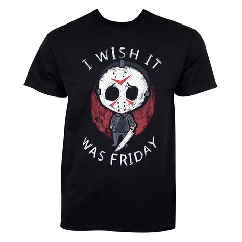 Friday The 13th Men's Black I Wish It Was Friday T-Shirt