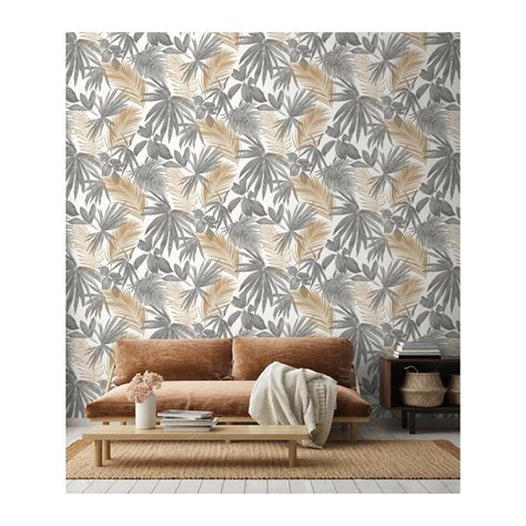 Dutch Wallcoverings Jungle Fever Wild Palms Grijs Beige X