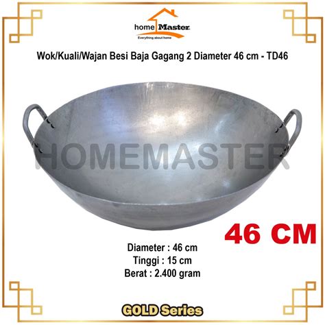 Jual HomeMaster Wok Kuali Wajan Besi Baja Iron Steel Gagang 2 46 Cm