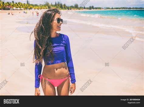 Beach Rashguard Bikini Image Photo Free Trial Bigstock