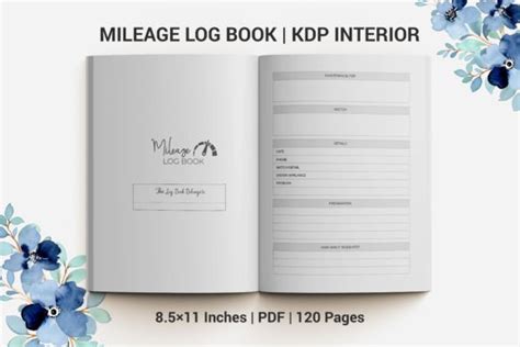 Mileage Log Book KDP INTERIOR Graphic By H T Hut Creative Fabrica