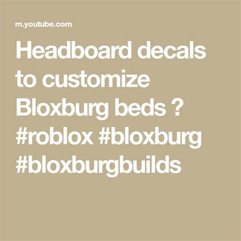 Headboard Decals To Customize Bloxburg Beds 🤗 Roblox Bloxburg