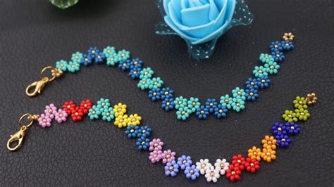 Beaded Daisy Chain Bracelet Tutorial Flower Bracelet Tutorial How