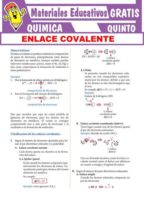 Enlace Covalente explicado bien cortito Marco teórico El enlace