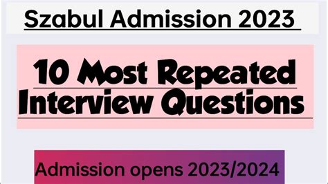 10 Most Repeated Questions For Szabul Interview Szabul Interview 2023