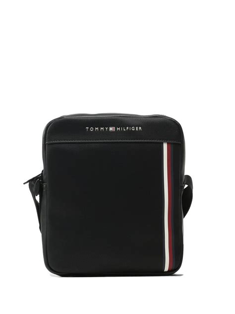 Tommy Hilfiger Piquet Borsello Mini Reporter Black Acquista A Prezzi