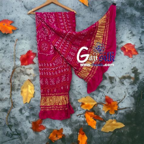 Pink Shikari Bandhani Dupatta Pure Gaji Silk Gaji Silk