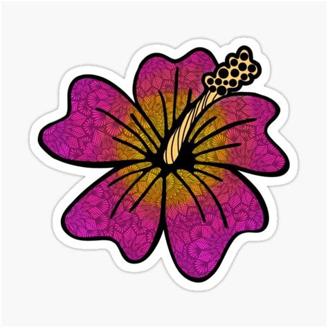 Hibiscus Zentangle Beach Art Ocean Art Tropical Art Zentangle