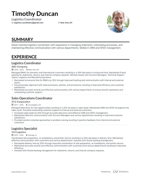 Logistics Coordinator Resume Examples Guide For