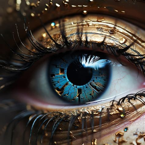 Premium Ai Image Art Of Artificial Intelligence 3d Rendered Colorful Technological Human Eye